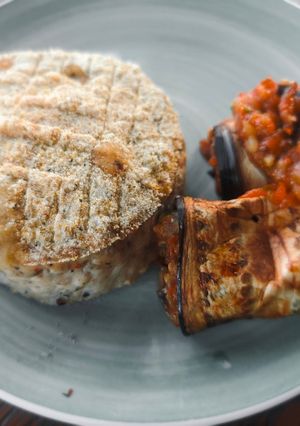 Котлета з індички з баклажаном