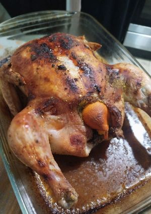 Курка запечена з мандаринами