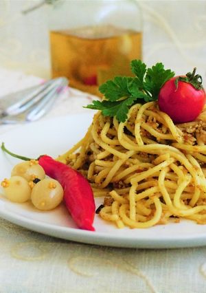 Макарони по-флотські з вареною телятиною