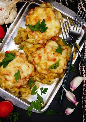 Молода капуста з куркою, томатами та сиром від Ірина Кубрікова