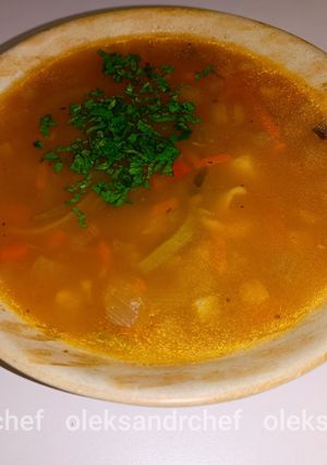 Мінестроне з нутом та телятиною/Minestrone with chickpeas and veal
