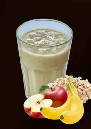 Смузі з яблуком, бананом та вівсяними пластівцями