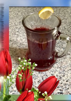 Чай с каркаде и клубникой