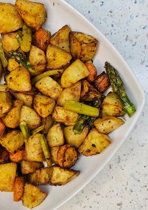 Запечена картопля зі спаржею