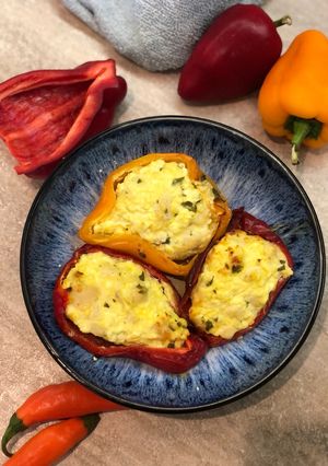 Запечений перець з сиром та куркою