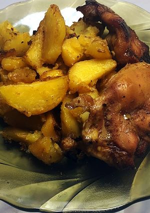 Запеченная курица с картофелем айдахо