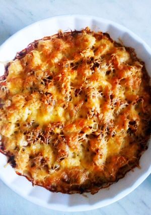 Запеканка из цветной капусты с курицей и грибами