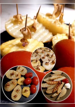 Картопля запечена з салом Кораблики