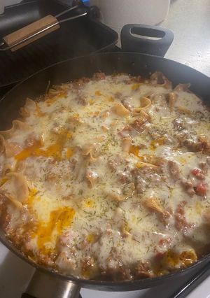 Лінива лазанья (лазанья на сковорідці)