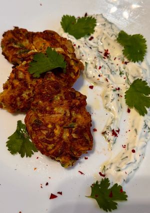 Оладки з кабачків, картоплі і фаршу