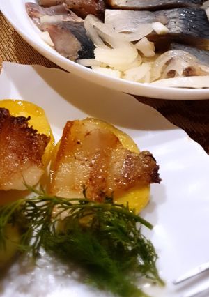 Печена картопля з салом