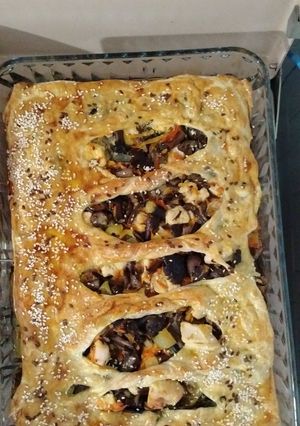 Пиріг з грибами та куркою