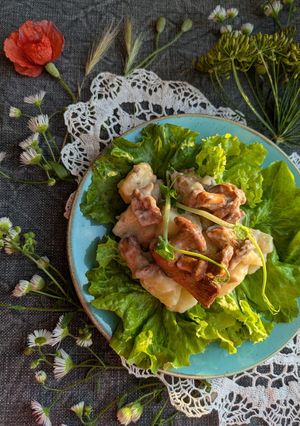 Смажені лисички з картоплею