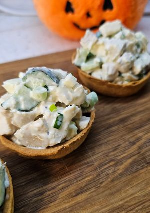 Тарталетки з куркою і печерицями