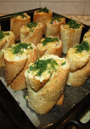 Горячая закуска в багете