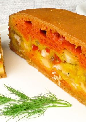 Закусочный пирог с курицей и овощами | Snack pie with chicken and vegetables
