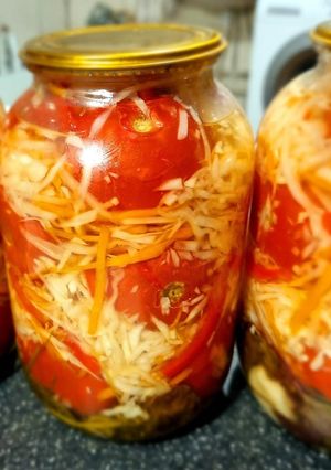 Закуска з помідорів і капусти на зиму. Осінній мікс, заготовки на зиму