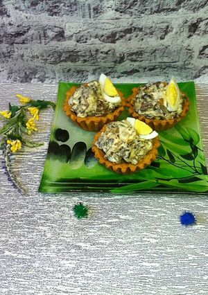 Тарталетки з шампіньйонами
